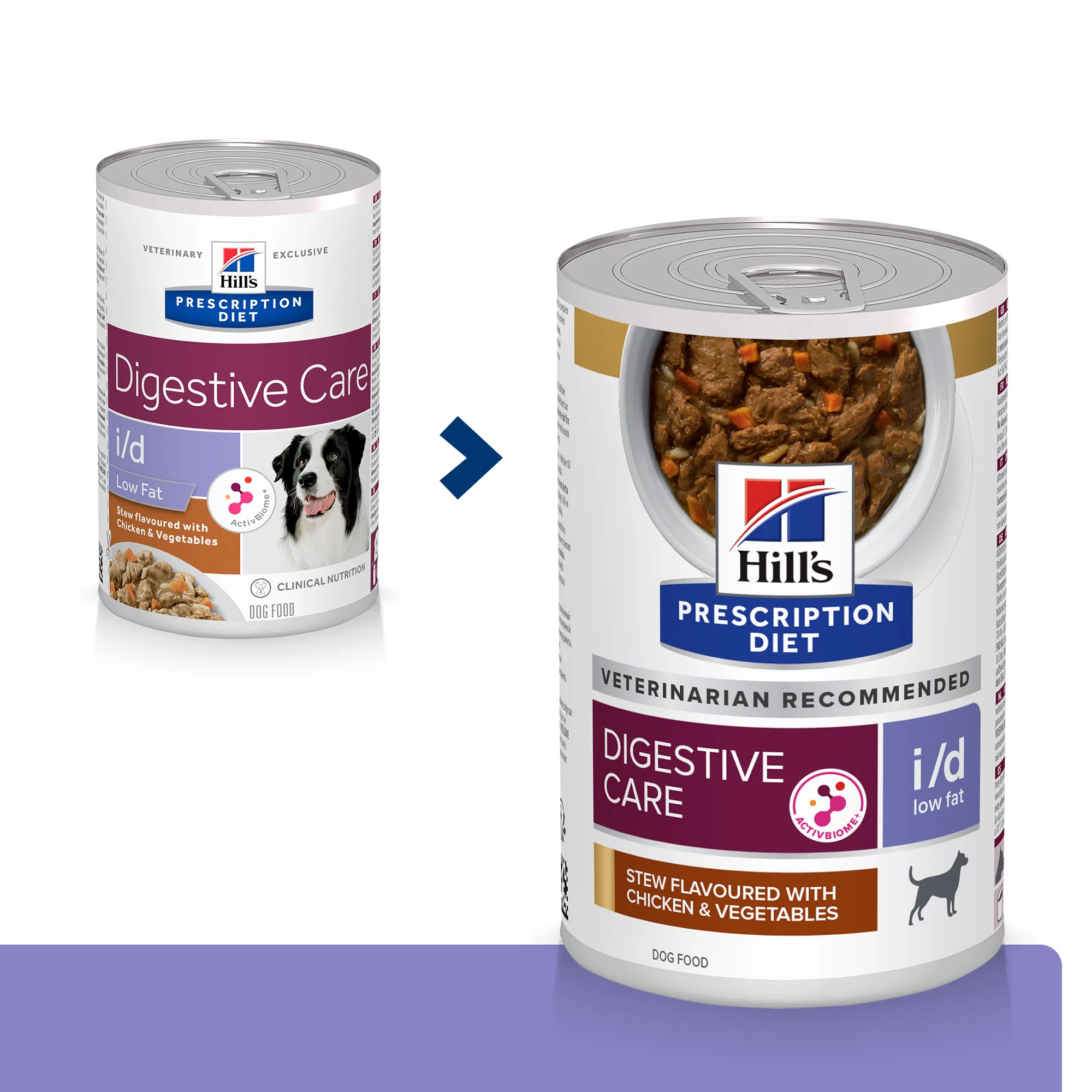 Hill's Prescription Diet I/D Low Fat Tocăniță cu Gust de Pui și Legume Câini 354g