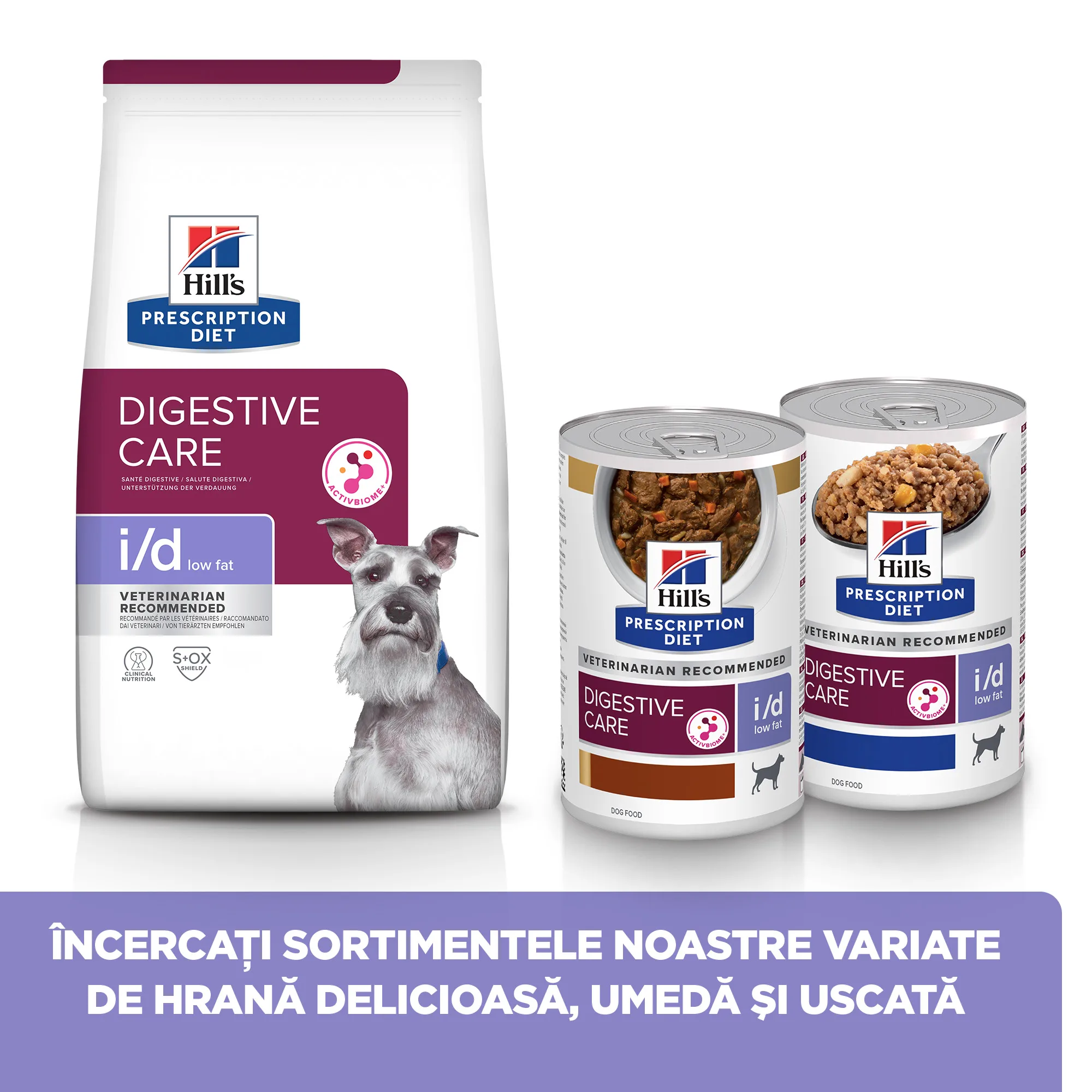 Hill's Prescription Diet I/D Low Fat Tocăniță cu Gust de Pui și Legume Câini 354g