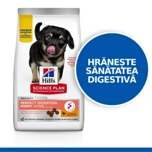 Hill's Science Plan Perfect Digestion Puppy Medium cu Pui și Orez Brun Câini 2.5kg