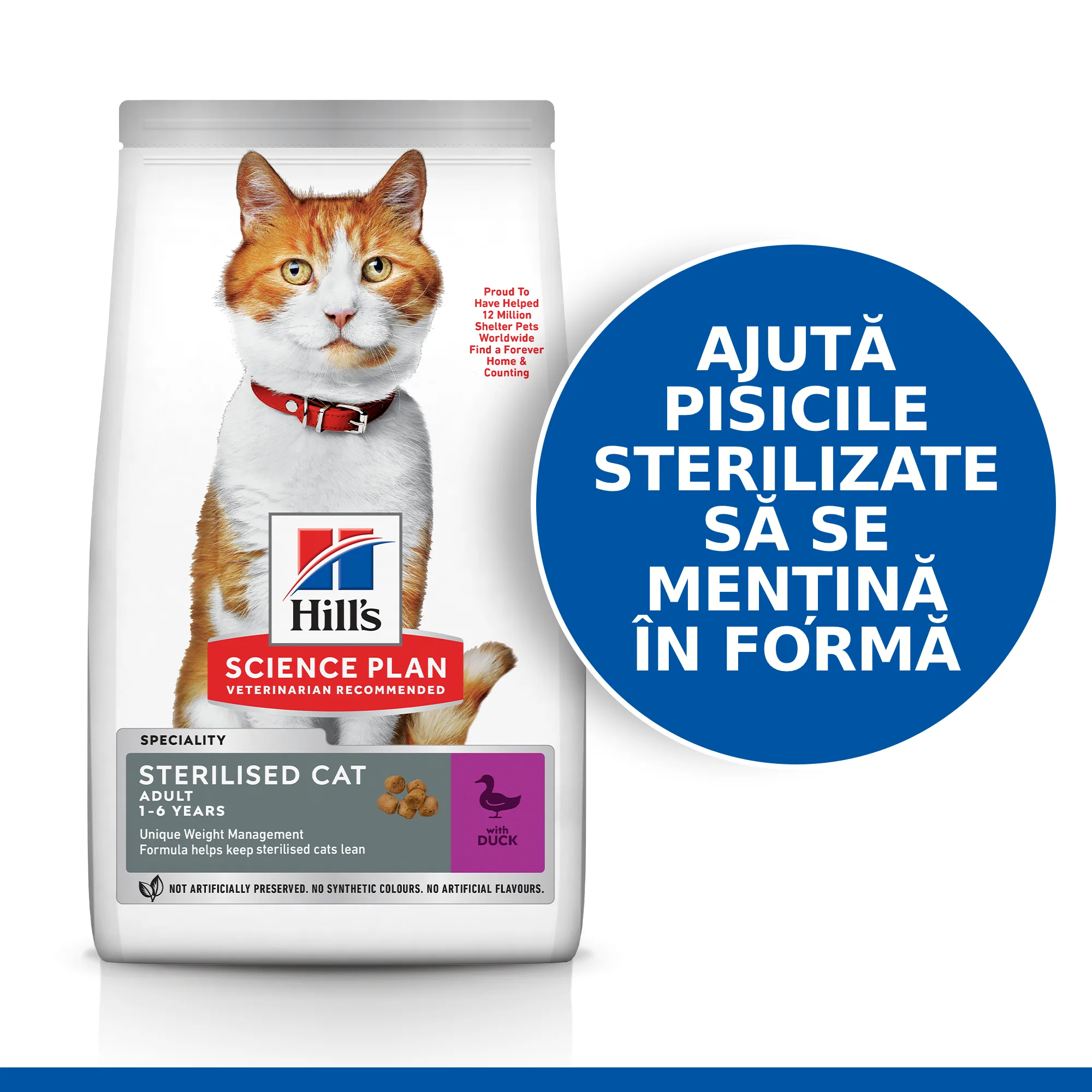 Hill's Science Plan Sterilised Cat Adult cu Rață Pisici 1.5kg