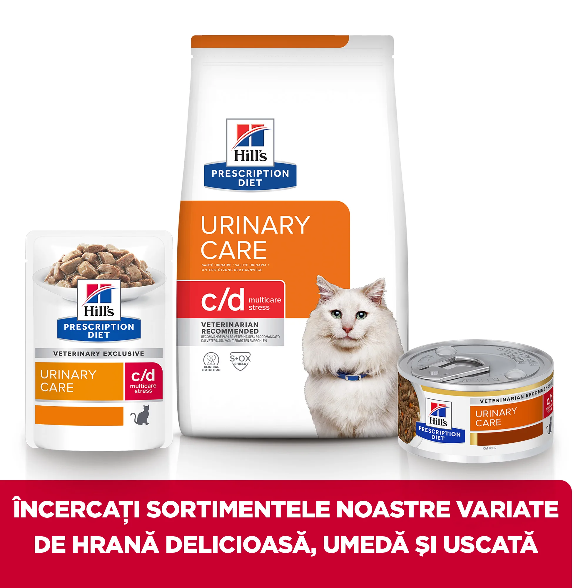 Hill's Prescription Diet C/D Multicare Stress cu Pui Pisici 1.02kg