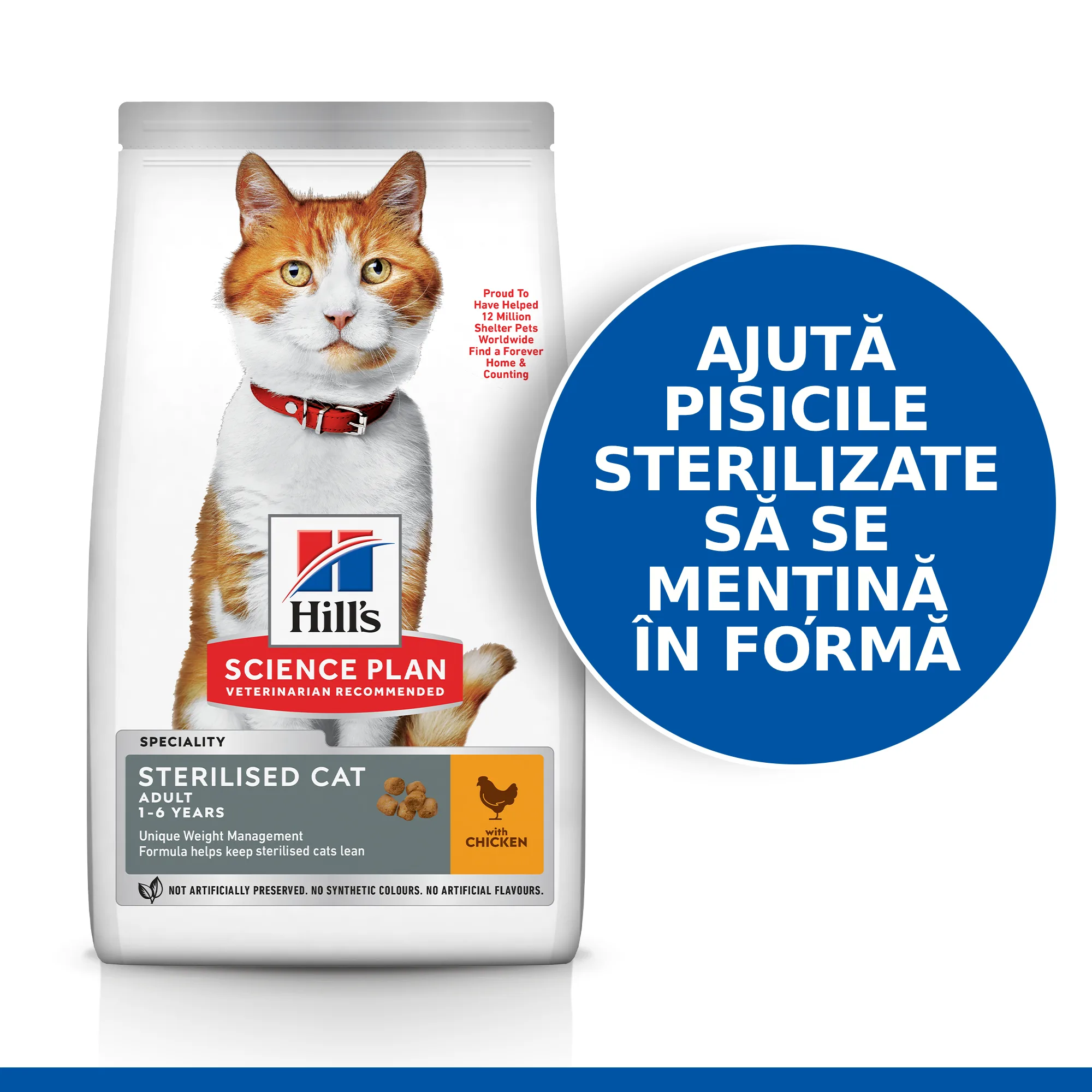 Hill's Science Plan Sterilised Cat Adult cu Pui Pisici 1.5kg