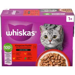 Whiskas hrană umedă selecții clasice în sos de carne pentru pisici adulte 12 x 85 g